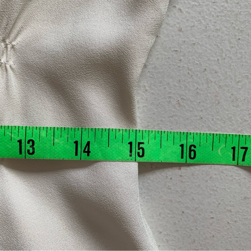 J Crew Size 8 Ivory Shirred Waist Blouse Top in Viscose Crepe Long Sleeve NWT - Picture 16 of 17